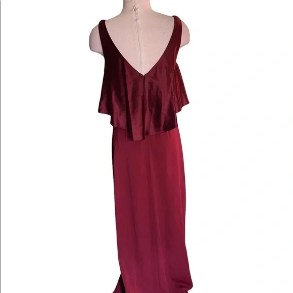 Jill Stuart satin crepe gown red dress - Picture 8 of 8